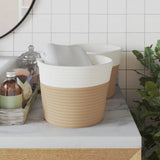 Vidaxx paniers de rangement 2 pcs ø 24x18 cm coton beige et blanc