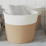Vidaxx paniers de rangement 2 pcs ø 24x18 cm coton beige et blanc