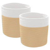Vidaxx paniers de rangement 2 pcs ø 28x28 cm coton beige et blanc