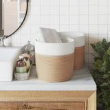 Vidaxx paniers de rangement 2 pcs ø 28x28 cm coton marron et blanc