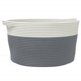 Vidaxx panier de rangement ø 40x25 cm coton gris et blanc