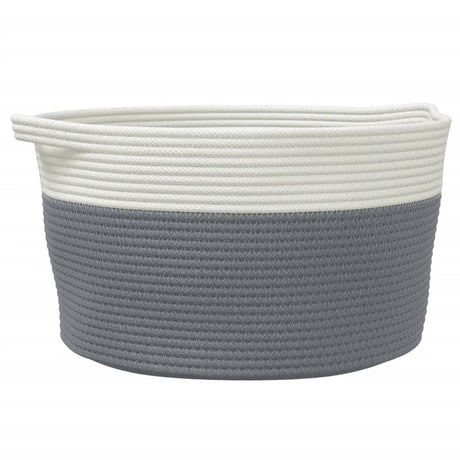 Vidaxx panier de rangement ø 40x25 cm coton gris et blanc