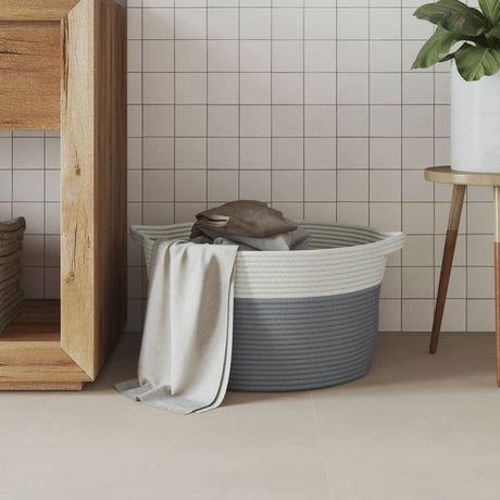 Vidaxx panier de rangement ø 40x25 cm coton gris et blanc