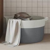 Vidaxx panier de rangement ø 40x25 cm coton gris et blanc