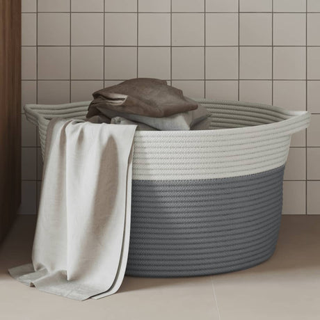 Vidaxx panier de rangement ø 40x25 cm coton gris et blanc