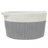 Vidaxx panier de rangement ø 40x25 cm coton gris et blanc