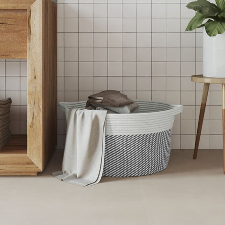 Vidaxx panier de rangement ø 40x25 cm coton gris et blanc
