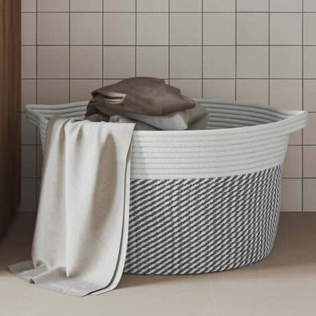 Vidaxx panier de rangement ø 40x25 cm coton gris et blanc
