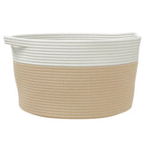Vidaxx panier de rangement ø 40x25 cm coton beige et blanc