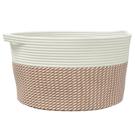 Vidaxx panier de rangement ø 40x25 cm coton marron et blanc