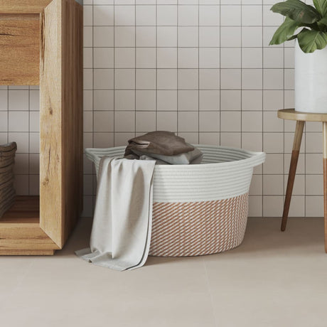 Vidaxx panier de rangement ø 40x25 cm coton marron et blanc