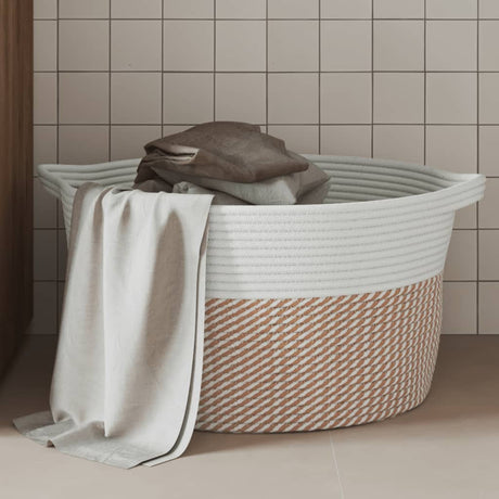 Vidaxx panier de rangement ø 40x25 cm coton marron et blanc