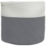 Vidaxx panier de rangement ø 40x35 cm coton gris et blanc