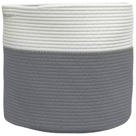 Vidaxx panier de rangement ø 40x35 cm coton gris et blanc