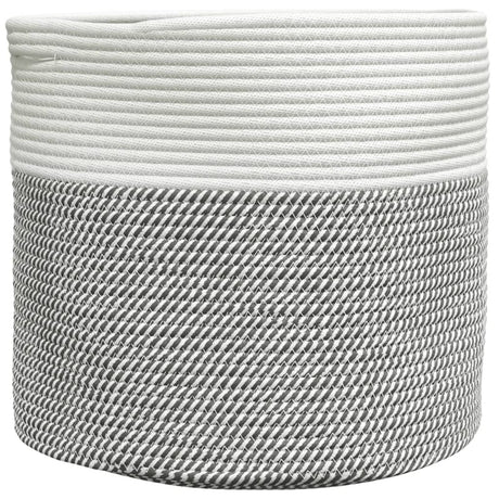 Vidaxx panier de rangement ø 40x35 cm coton gris et blanc