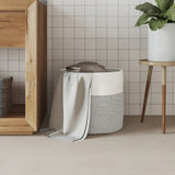 Vidaxx panier de rangement ø 40x35 cm coton gris et blanc