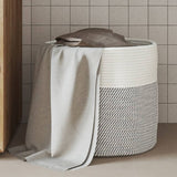 Vidaxx panier de rangement ø 40x35 cm coton gris et blanc