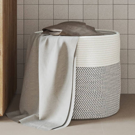 Vidaxx panier de rangement ø 40x35 cm coton gris et blanc
