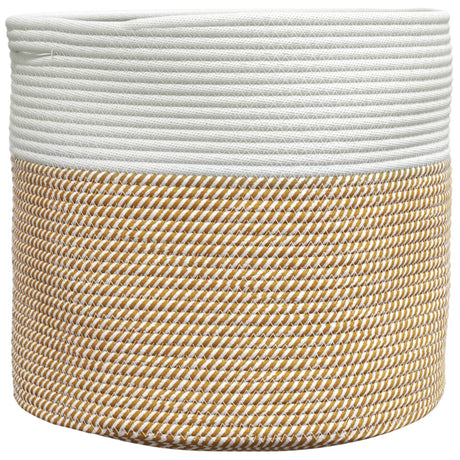 Vidaxx panier de rangement ø 40x35 cm coton marron et blanc