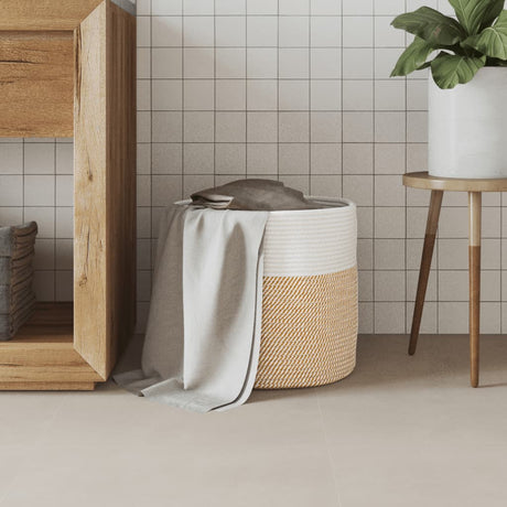 Vidaxx panier de rangement ø 40x35 cm coton marron et blanc