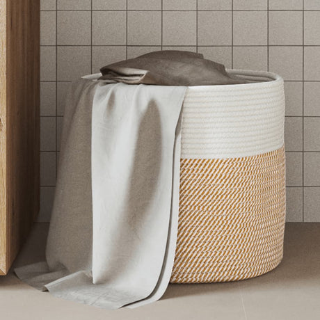 Vidaxx panier de rangement ø 40x35 cm coton marron et blanc
