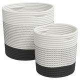 Vidaxx paniers de rangement 2 pcs coton blanc et noir