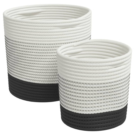 Vidaxx paniers de rangement 2 pcs coton blanc et noir