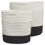 Vidaxx paniers de rangement 2 pcs coton blanc et noir