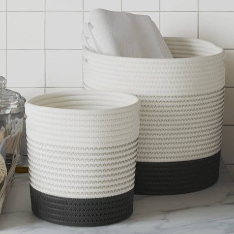 Vidaxx paniers de rangement 2 pcs coton blanc et noir