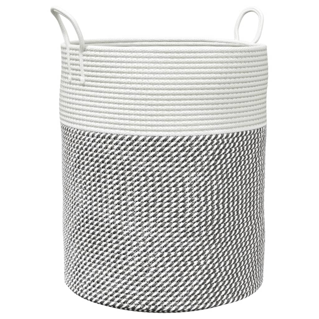 Vidaxx panier de rangement ø 38x46 cm coton gris et blanc
