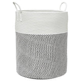 Vidaxx panier de rangement ø 38x46 cm coton gris et blanc