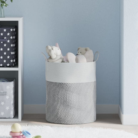 Vidaxx panier de rangement ø 38x46 cm coton gris et blanc