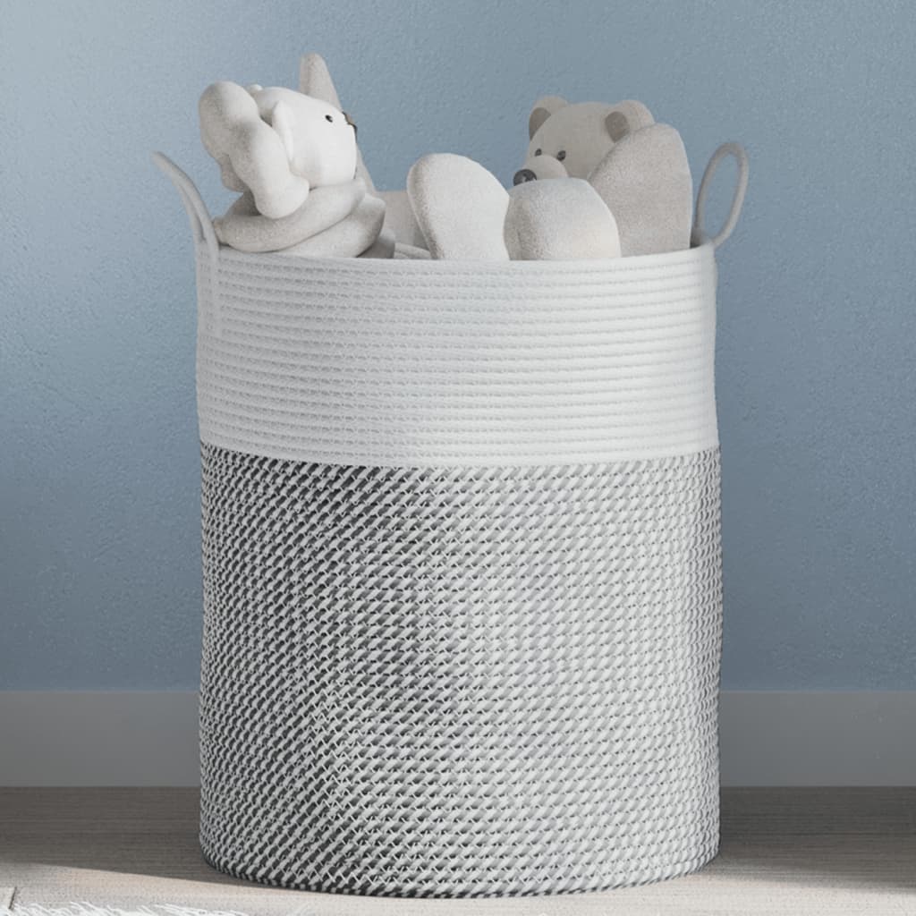 Vidaxx panier de rangement ø 38x46 cm coton gris et blanc