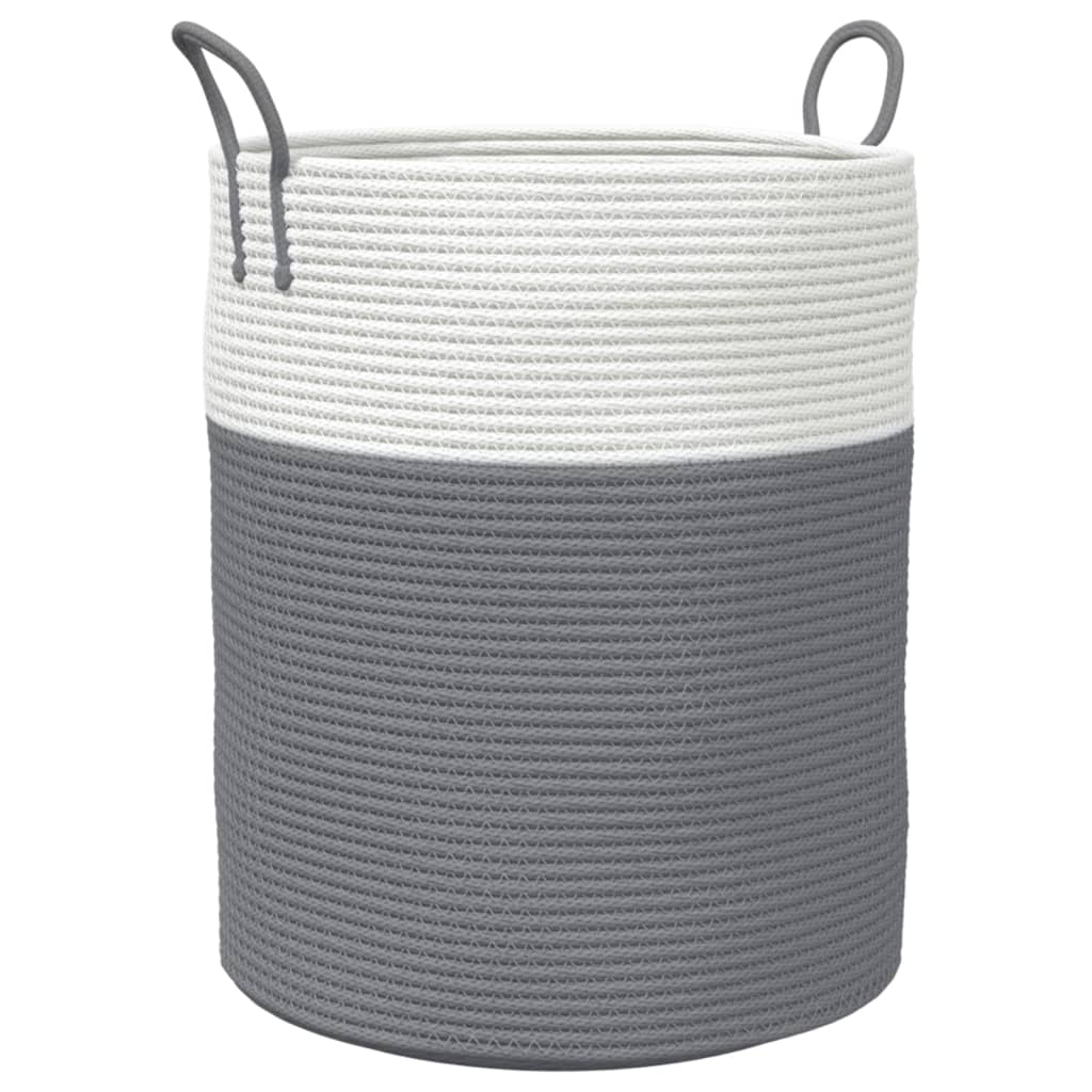 Vidaxx panier de rangement ø 38x46 cm coton gris et blanc