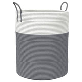 Vidaxx panier de rangement ø 38x46 cm coton gris et blanc