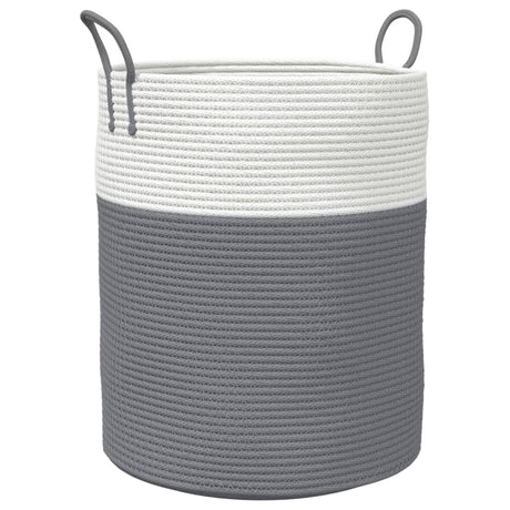 Vidaxx panier de rangement ø 38x46 cm coton gris et blanc