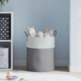 Vidaxx panier de rangement ø 38x46 cm coton gris et blanc
