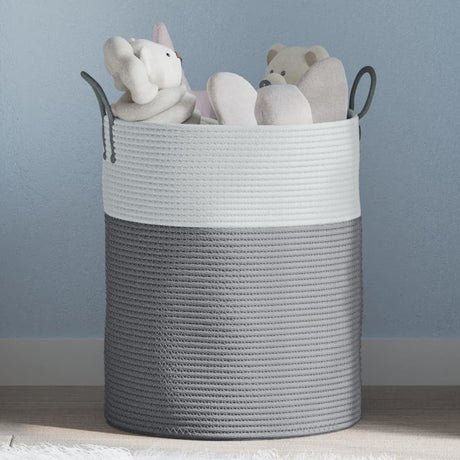 Vidaxx panier de rangement ø 38x46 cm coton gris et blanc