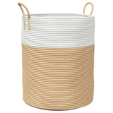 Vidaxx panier de rangement ø 38x46 cm coton beige et blanc