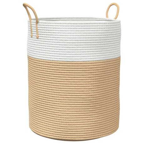 Vidaxx panier de rangement ø 38x46 cm coton beige et blanc