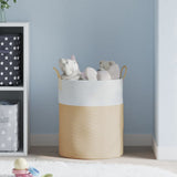Vidaxx panier de rangement ø 38x46 cm coton beige et blanc