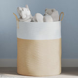 Vidaxx panier de rangement ø 38x46 cm coton beige et blanc