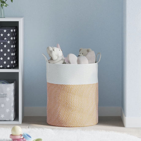 Vidaxx panier de rangement ø 38x46 cm coton marron et blanc