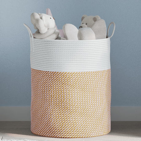 Vidaxx panier de rangement ø 38x46 cm coton marron et blanc