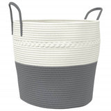 Vidaxx panier de rangement ø 43x38 cm coton gris et blanc