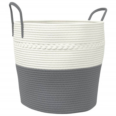 Vidaxx panier de rangement ø 43x38 cm coton gris et blanc