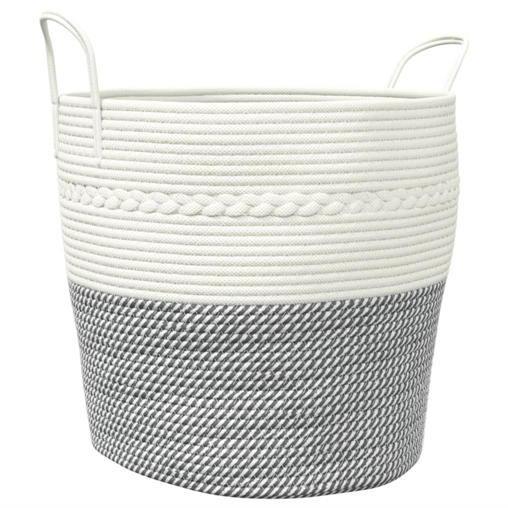 Vidaxx panier de rangement ø 43x38 cm coton gris et blanc