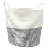 Vidaxx panier de rangement ø 43x38 cm coton gris et blanc