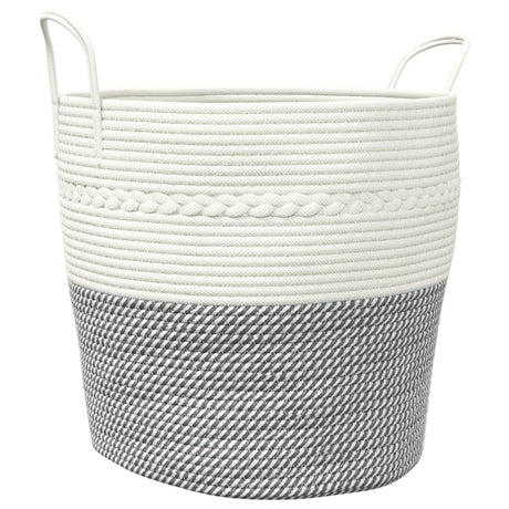 Vidaxx panier de rangement ø 43x38 cm coton gris et blanc