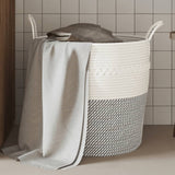 Vidaxx panier de rangement ø 43x38 cm coton gris et blanc